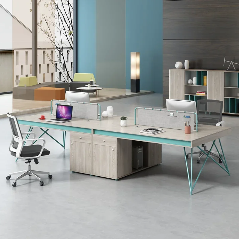 

Staff office desk and chair combination 4 four-person screen double face-to-face staff creative furniture office