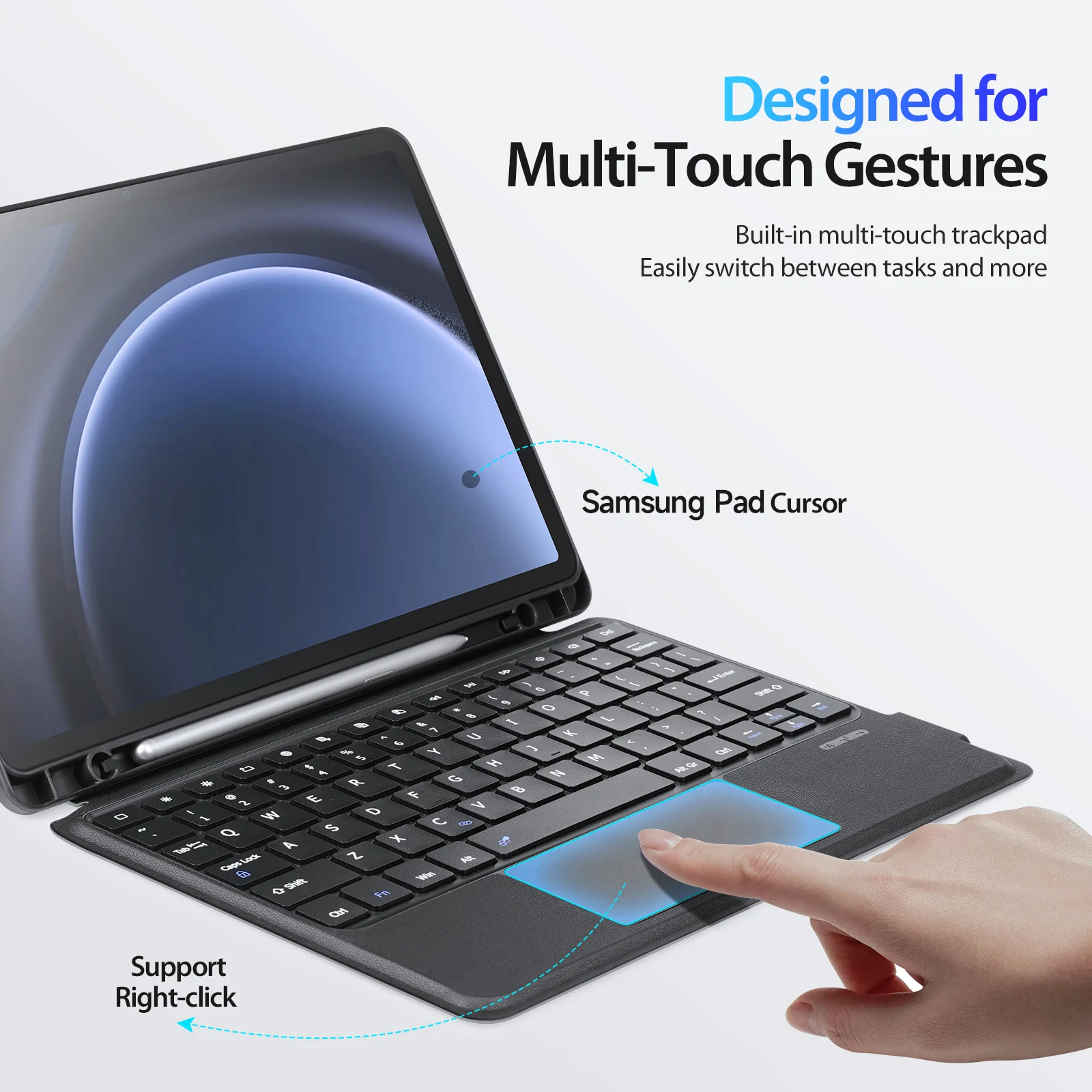 DUX DUCIS for Samsung Galaxy Tab S10 Ultra touch keyboard protective cover S9 FE Plus Bluetooth keyboard S6 Lite S8+ S11 A9 Plus image 5