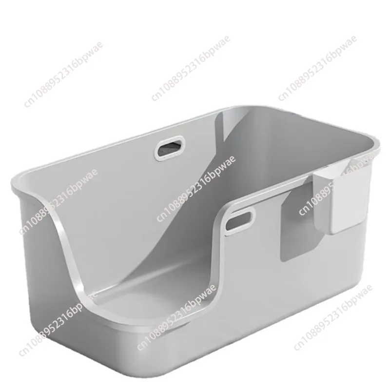 Super large cat litter box, huge and fully open, splash-proof.