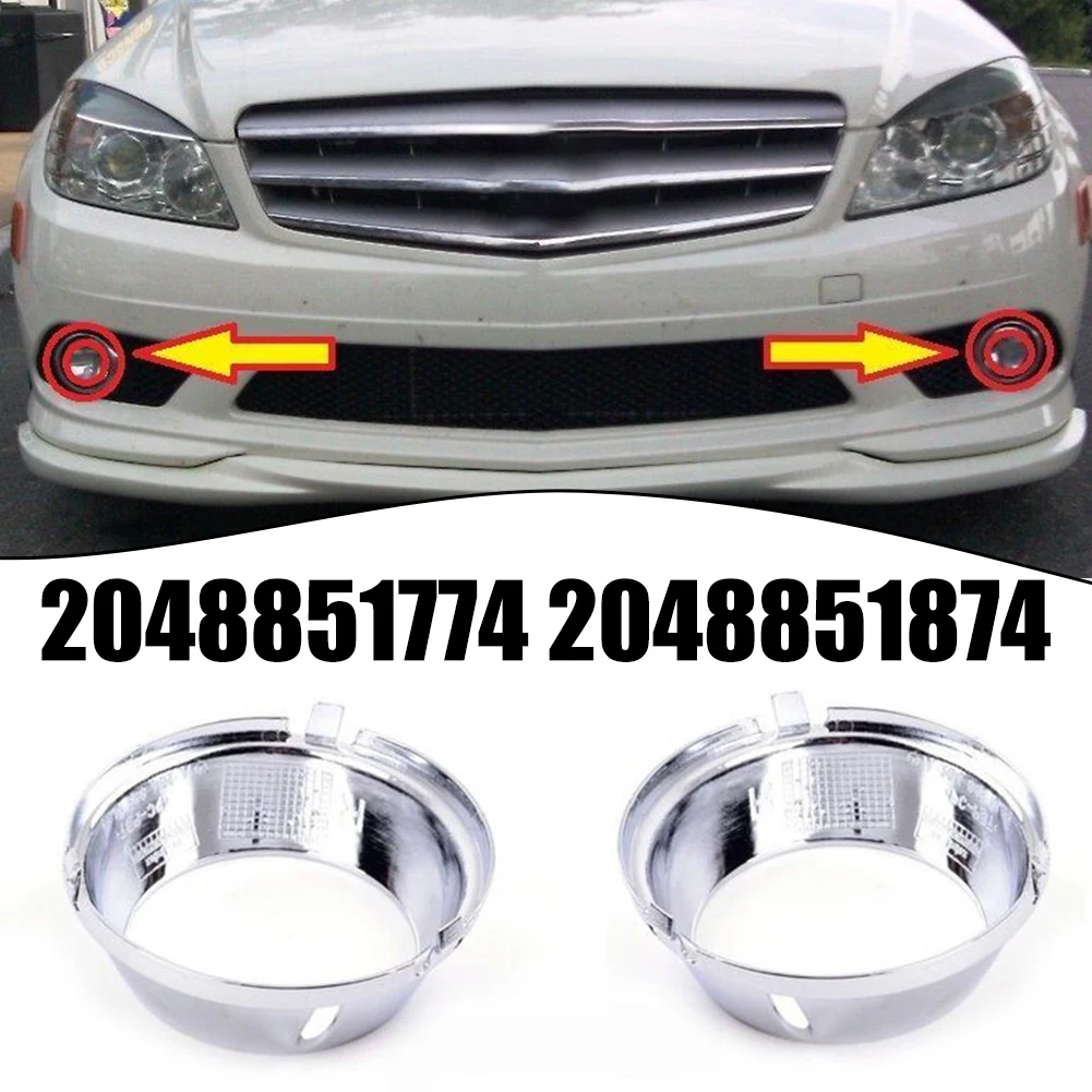 1 Pair Car Front Fog Lamp Bezel Trims Plastic Fit For Mercedes W204 C63 For AMG 2008 2009 2010 2011 2048851774 2048851874 view 3