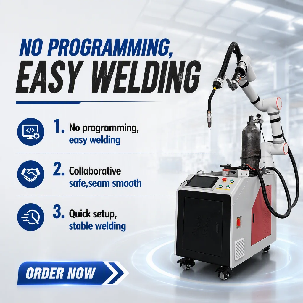 Industrial 6 Axis Cobot Welding Robot No Programming 350A 500A Arc Welding Machine Stainless Steel Aluminum HUAXIA 0.05mm