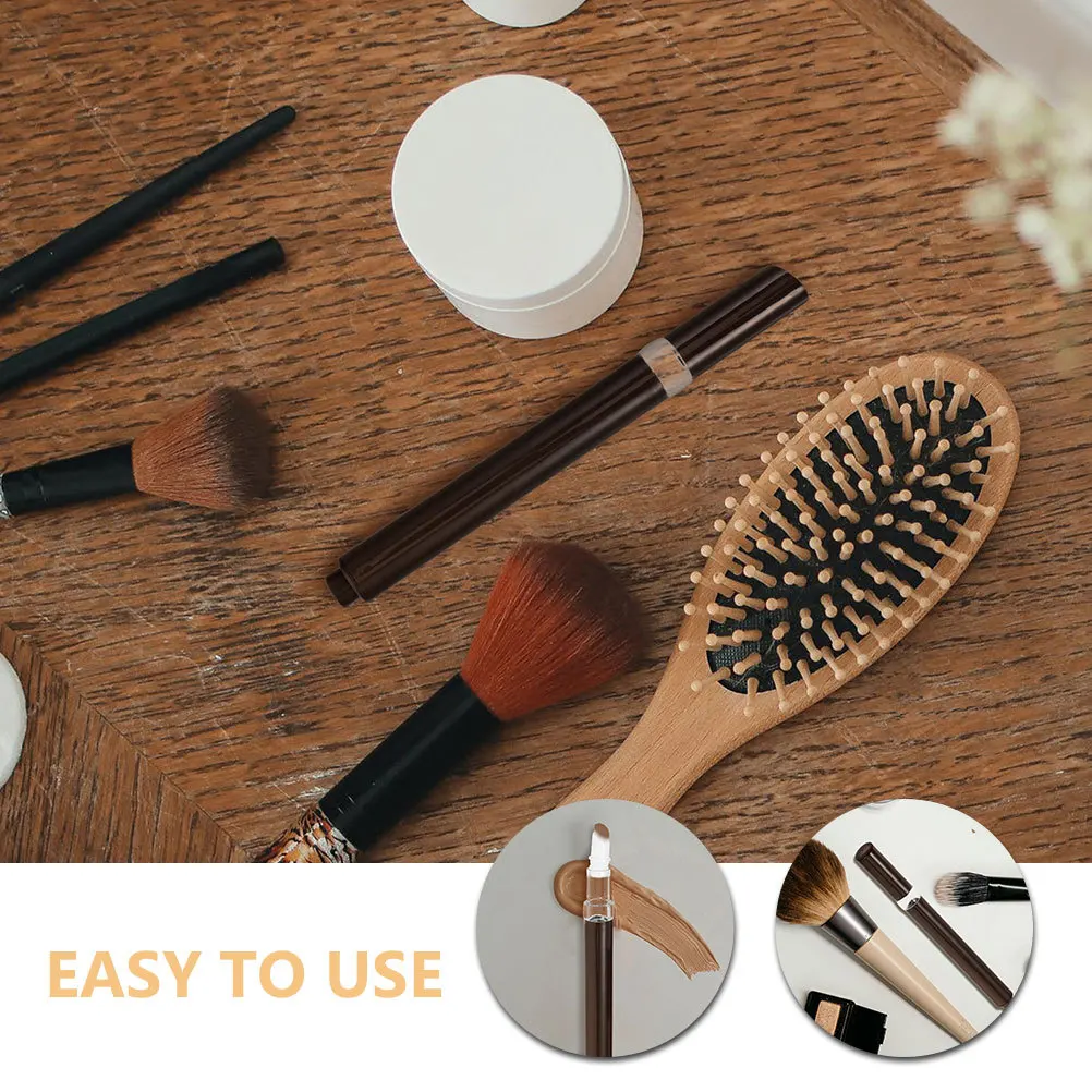 2 قطعة أنبوب ملمع الشفاه القابل لإعادة الملء لون القهوة مع نافذة عرض سعة 2 مللي لزيت البشرة جيل للأظافر تبييض الأسنان المحمولة