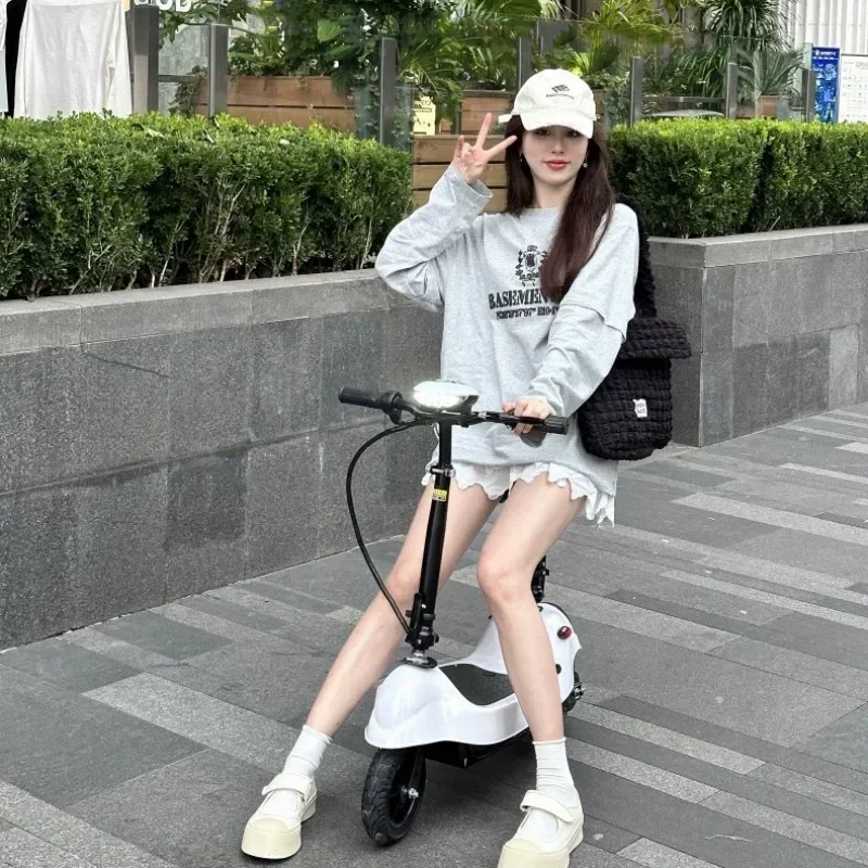 Foldable Mini Electric Scooter Ultra Light Portable Small Work Vehicle Little Dolphin Battery Car For Men And Women