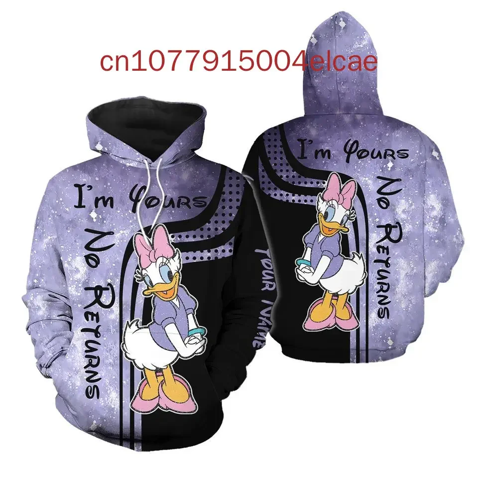 Disney Donald And Daisy Couple Hoodie Men Women's Children's 3D Printed Casual Fashion Hoodie