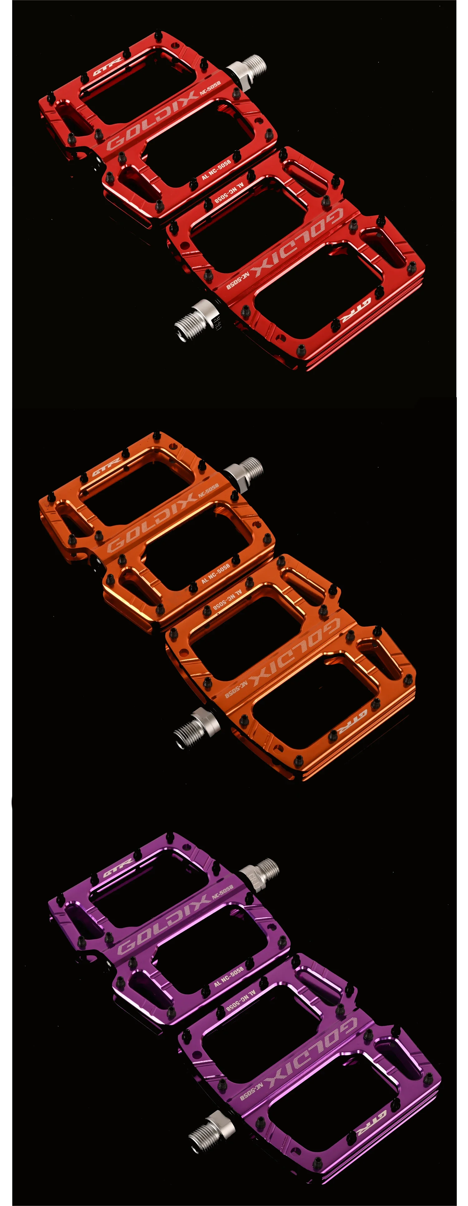 GOLDIX Neue 3-Lager Mountainbike- und Rennradpedale mit gedichteten Lagern, hochfest, rutschfest, ultraleicht, Fahrradzubehör – Detail 12