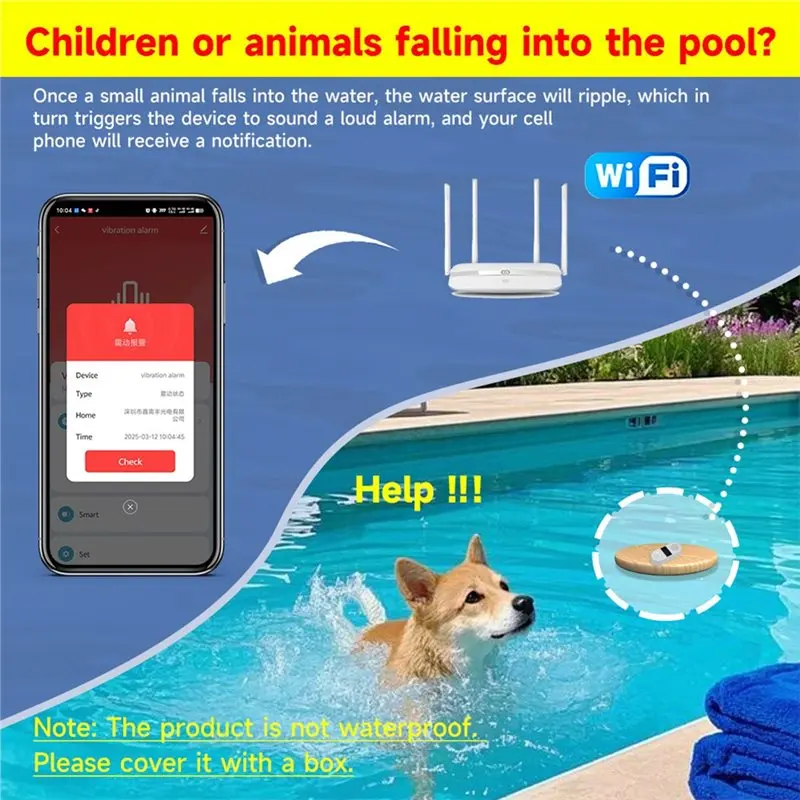 CABE-Tuya Czujnik Wibracji WiFi Alarm Dźwiękowy i Świetlny 130dB Inteligentna Aplikacja Alarm Wibracyjny w Czasie Rzeczywistym Wykrywanie Wibracji Bezpieczeństwo Domu Alarm Uderzeniowy