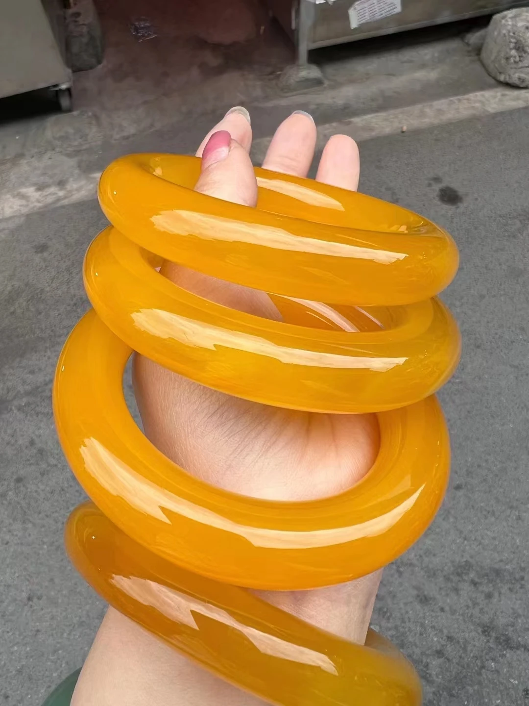 

High Ice Thick Round Bar Rare yellow Natural Chalcedony Bracelet Agate Noble Jade Bangle Elegance Handring Ladys Fine Jewelry