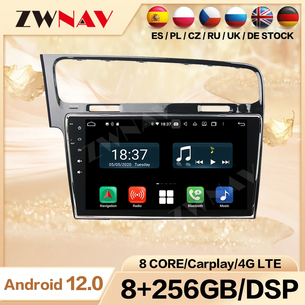 2 din Android 12.0 screen Car Multimedia player For VW GOLF7 2013-2018 Full Touch BT video stereo GPS navi head unit auto stereo