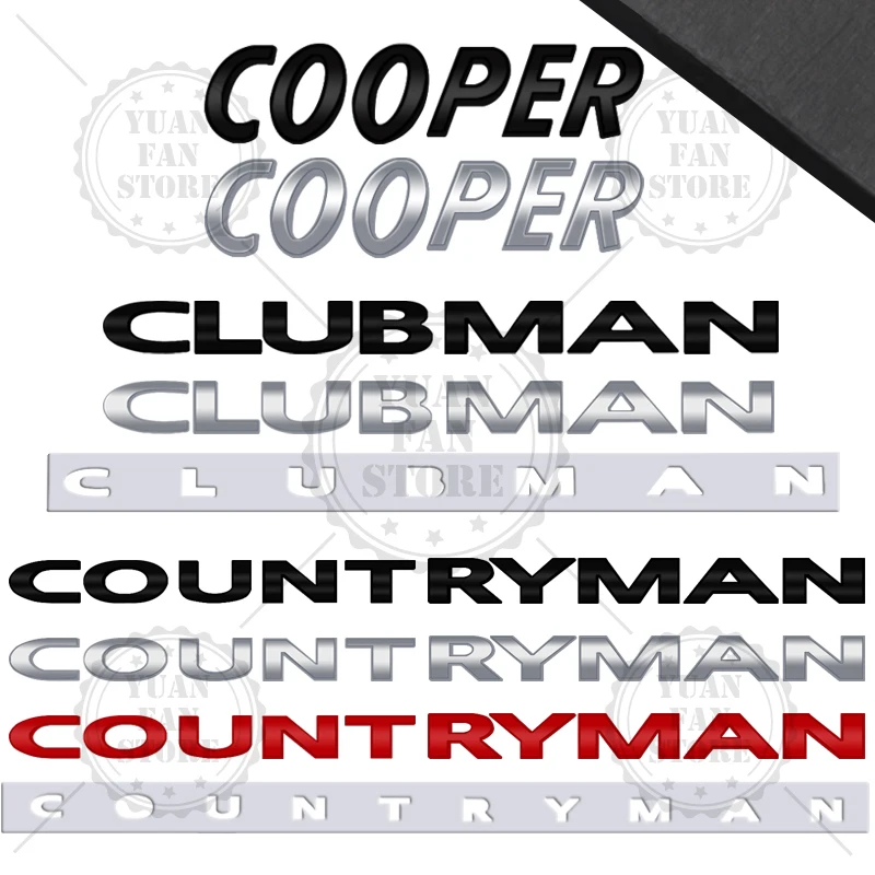 Letras de Metal de piezas para Countryman, Clubman, MINI Cooper S, emblema 3D, calcomanías para maletero trasero de coche, insignia de letras,