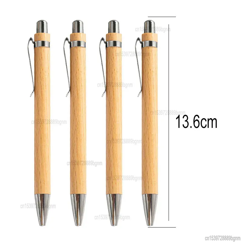 3/5/10/20/30/50Pcs Set Bamboo Wood Ballpoint Pen 1.0mm Tip Blue Black Ink Business Signature Ball Pen Office Writing Stationery