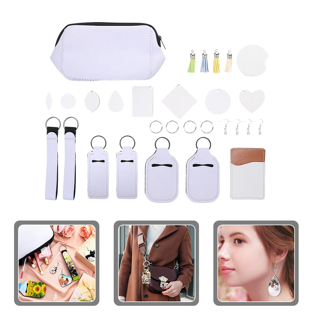 

Key Chain Set Heat Transfer Accessory Diy Supplies Bag Making Kit Pendant Handmade Make Blank