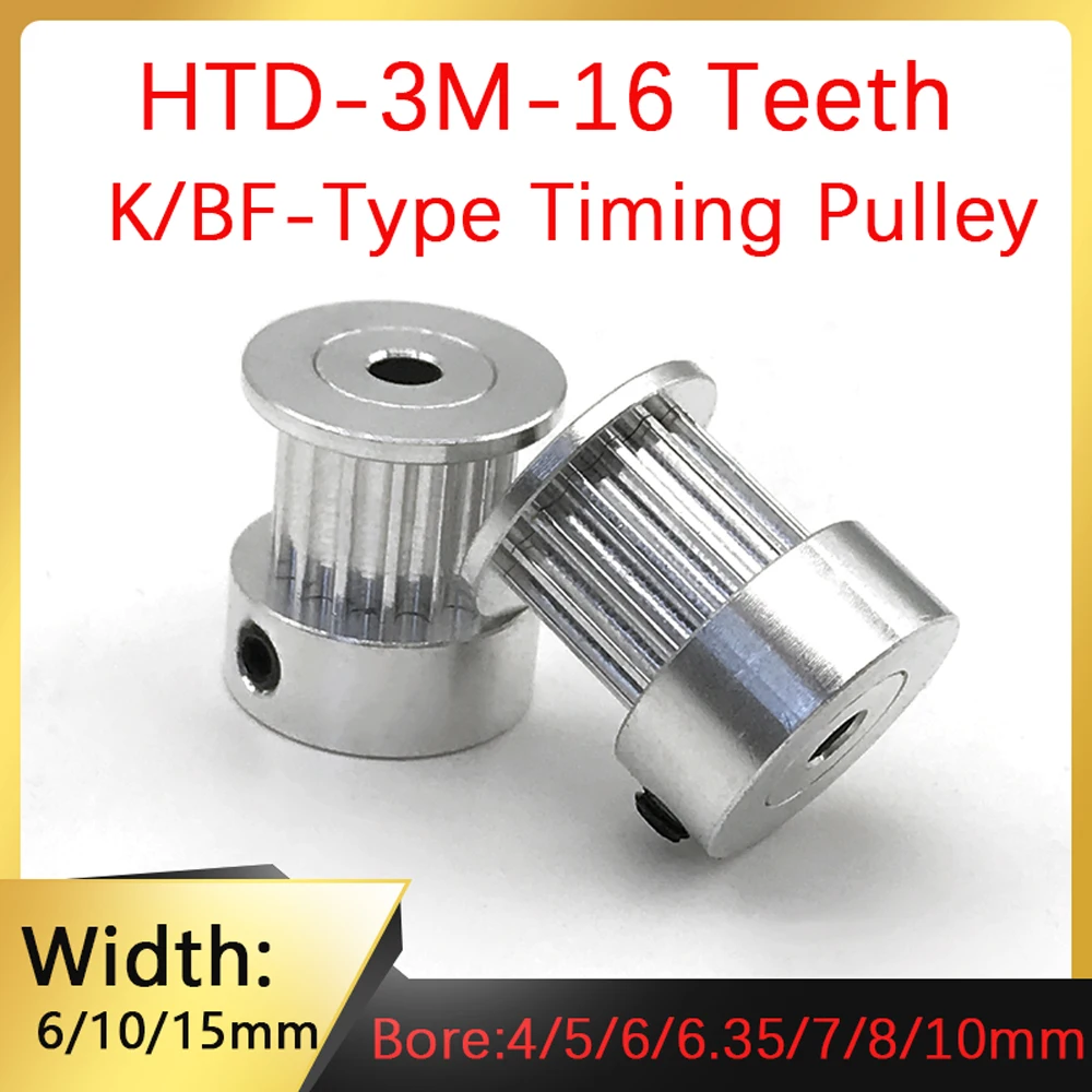 

BF/K Type 16 Teeth 3M Timing Pulley Hole Diameter 4/5/6/6.35/7/8/10mm 3D Printer Accessory Tooth Width 6 10 15mm Mechanical Part