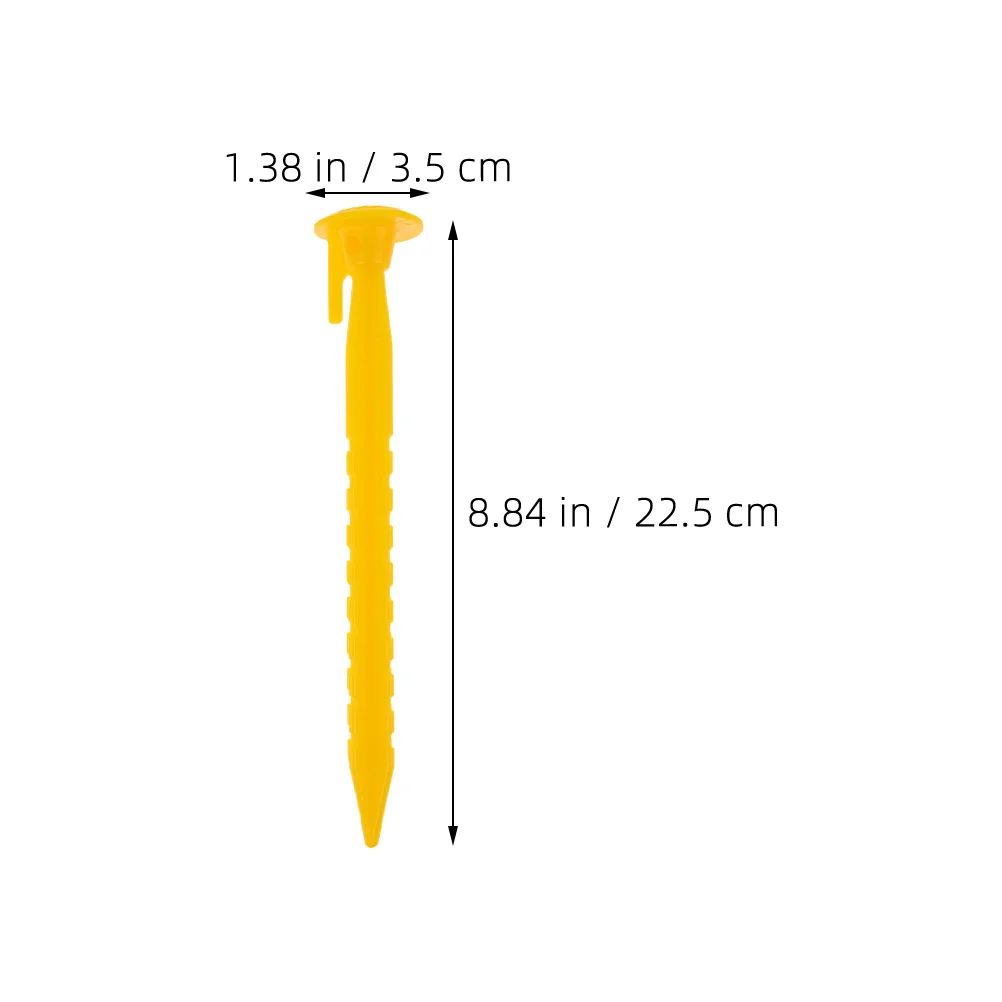 36 قطعة من أوتاد الخيمة البلاستيكية المتينة تصميم مسنن للتخييم والشاطئ في الهواء الطلق أوتاد مرساة شديدة التحمل للخيام والأقمشة المظلة باللون الأصفر