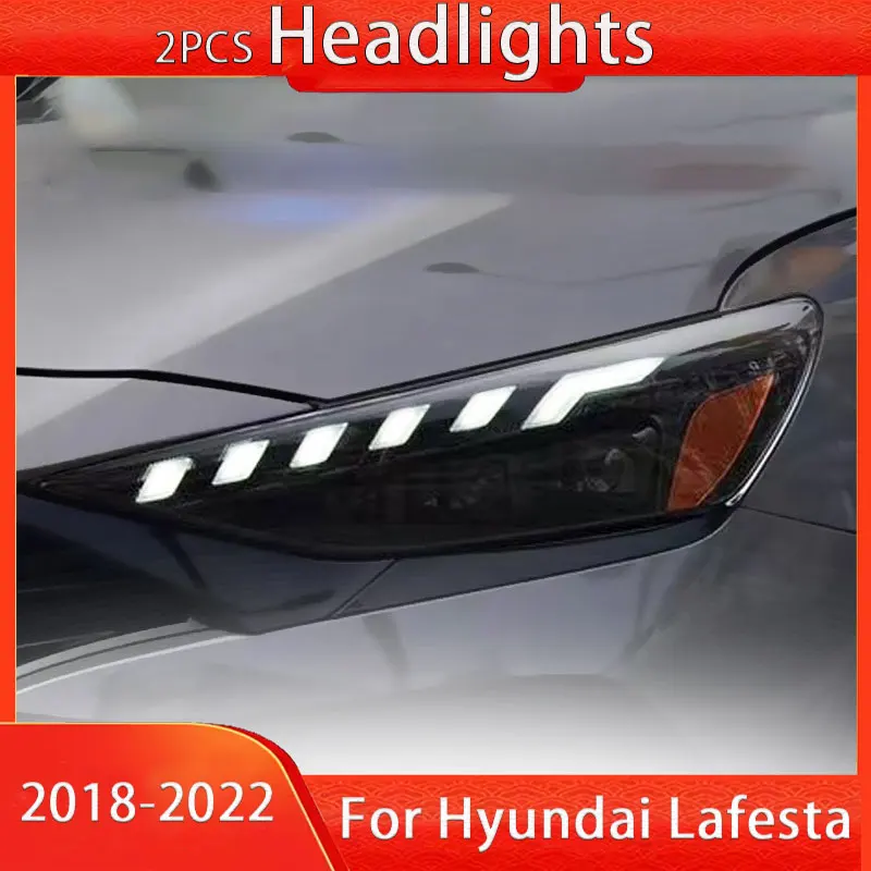 

Автомобильные фары для Hyundai Lafesta, светодиодные фары 20118-2022, фары DRL, указатель поворота, дальний свет, линза проектора «ангельский глаз»