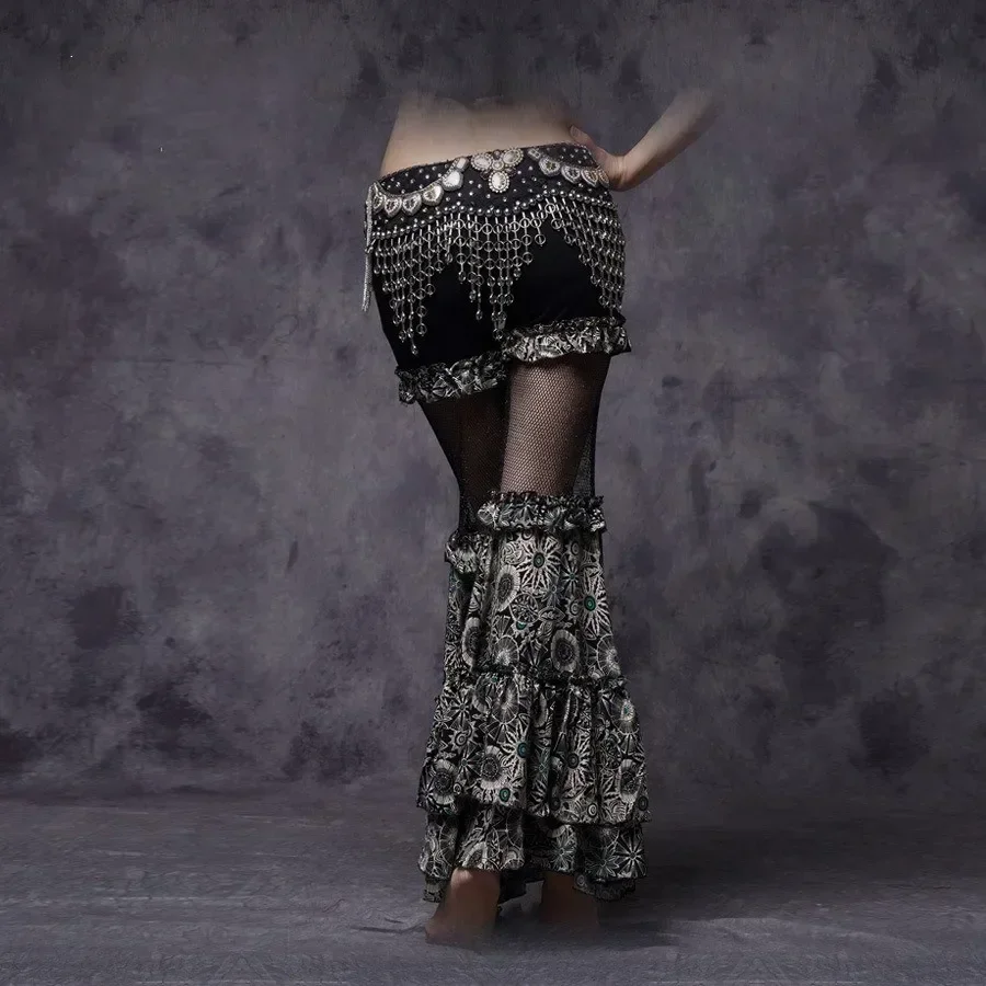 Tribal Dance Pants Zebra Stripes Bell-bottom Dancer Clothes Bellydance Costume Trousers ATS Performance Show Wear Egypt Boho