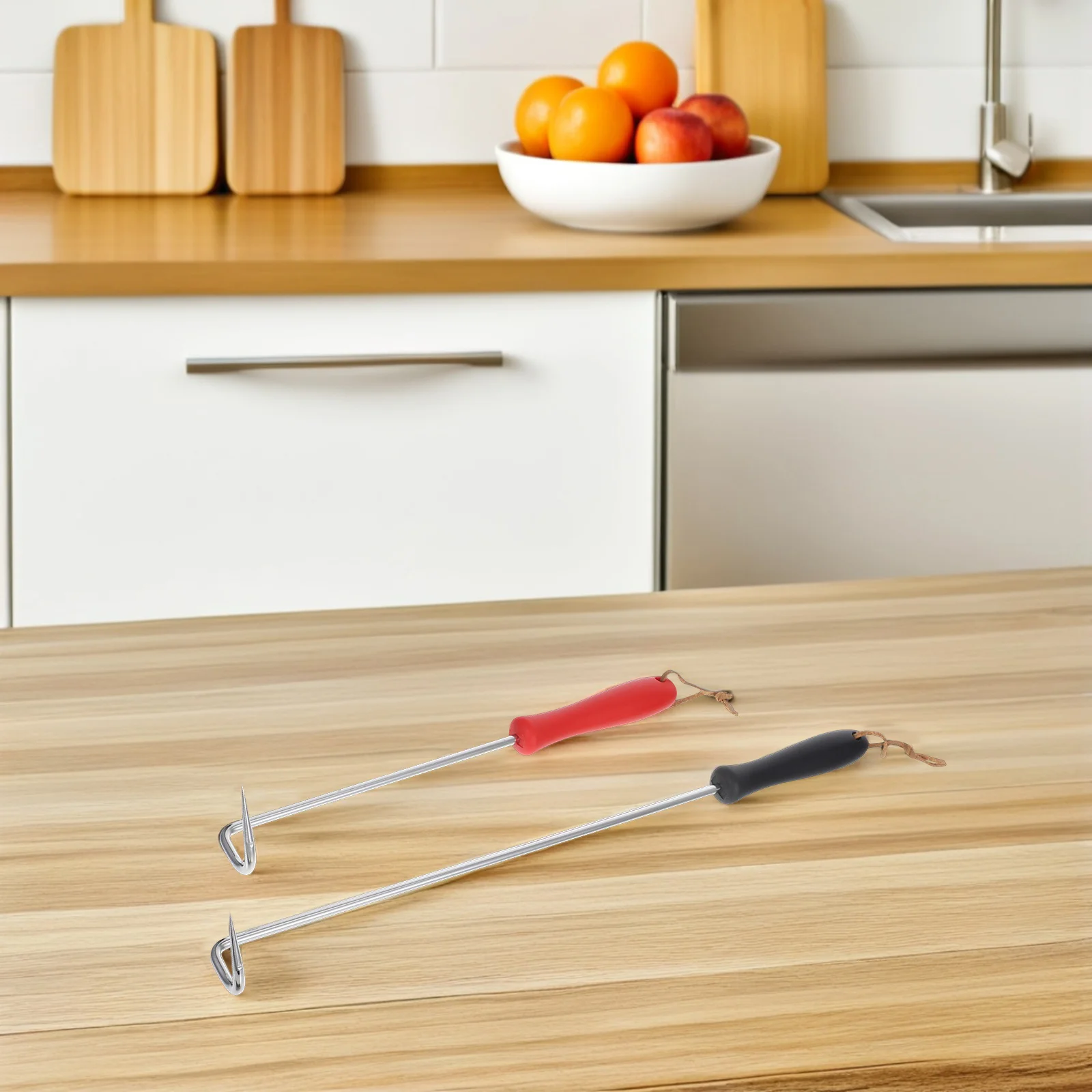 

2Pcs Stainless Steel Meat Flipper Durable Ergonomic Design Bbq Grilling Smoking Outdoor Cooking Utensils Tools