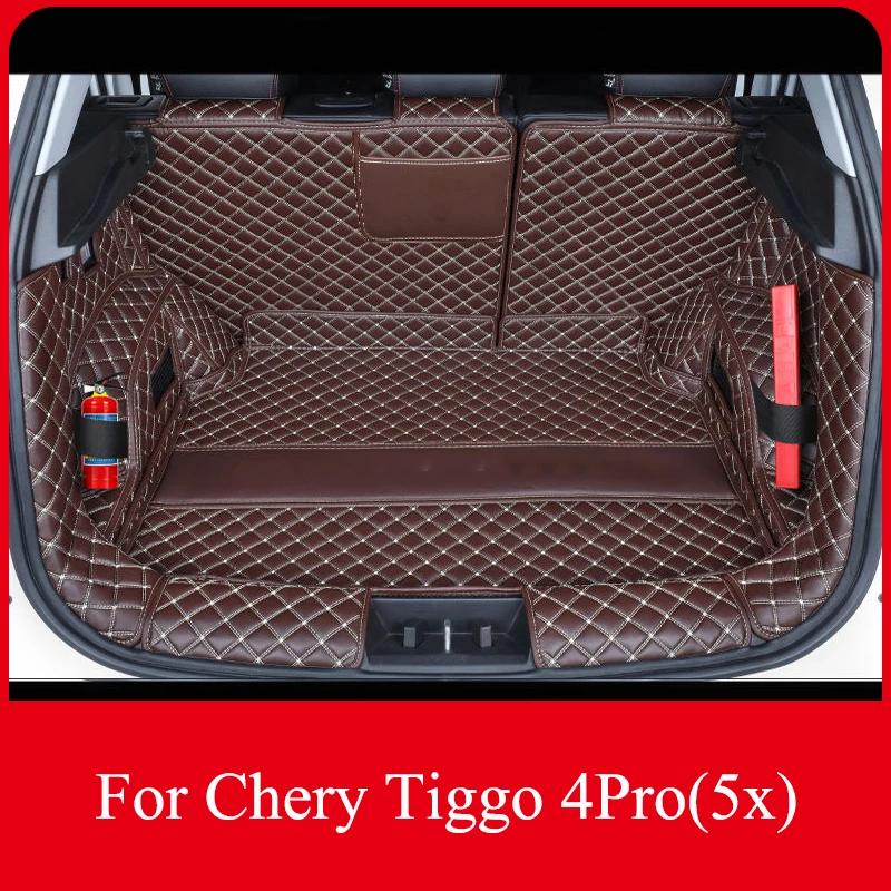 Leather Car Trunk Mats Cargo for Chery Tiggo 4 Pro 5x  2023 2021-2024 rear boot Carpet Pad Cover Accessories Catpet