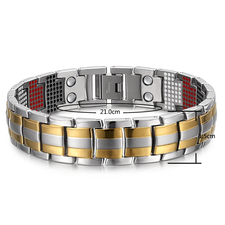 RainSo Men's Bracelet Popular Fashion Dropshipping Bracelets & Bangles Charm Germanium Magnetic Power Health Titanium New 2025