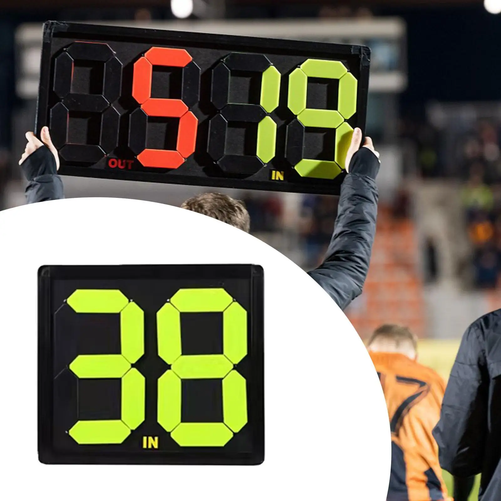 Soccer Football Substitution Board 2 Digit Lightweight Manual Flip Displayed on