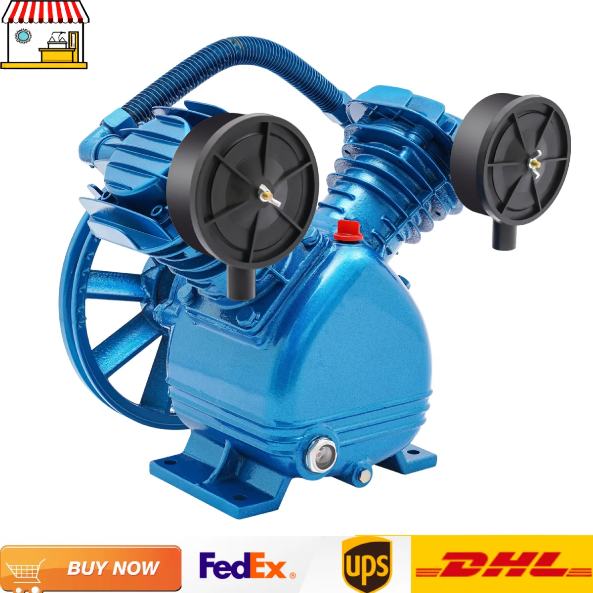 

3HP 115PSI Air Compressor Head| Twin Cylinder Oil Lubricated Air Compressor Piston Pump Air Compressor Pump