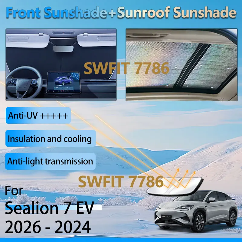 

Передний люк на крыше, солнцезащитный козырек для BYD Sealion 7 2026 2025 2024, аксессуары для электромобилей, теплоизоляционная наклейка на лобовое стекло, защита от солнца