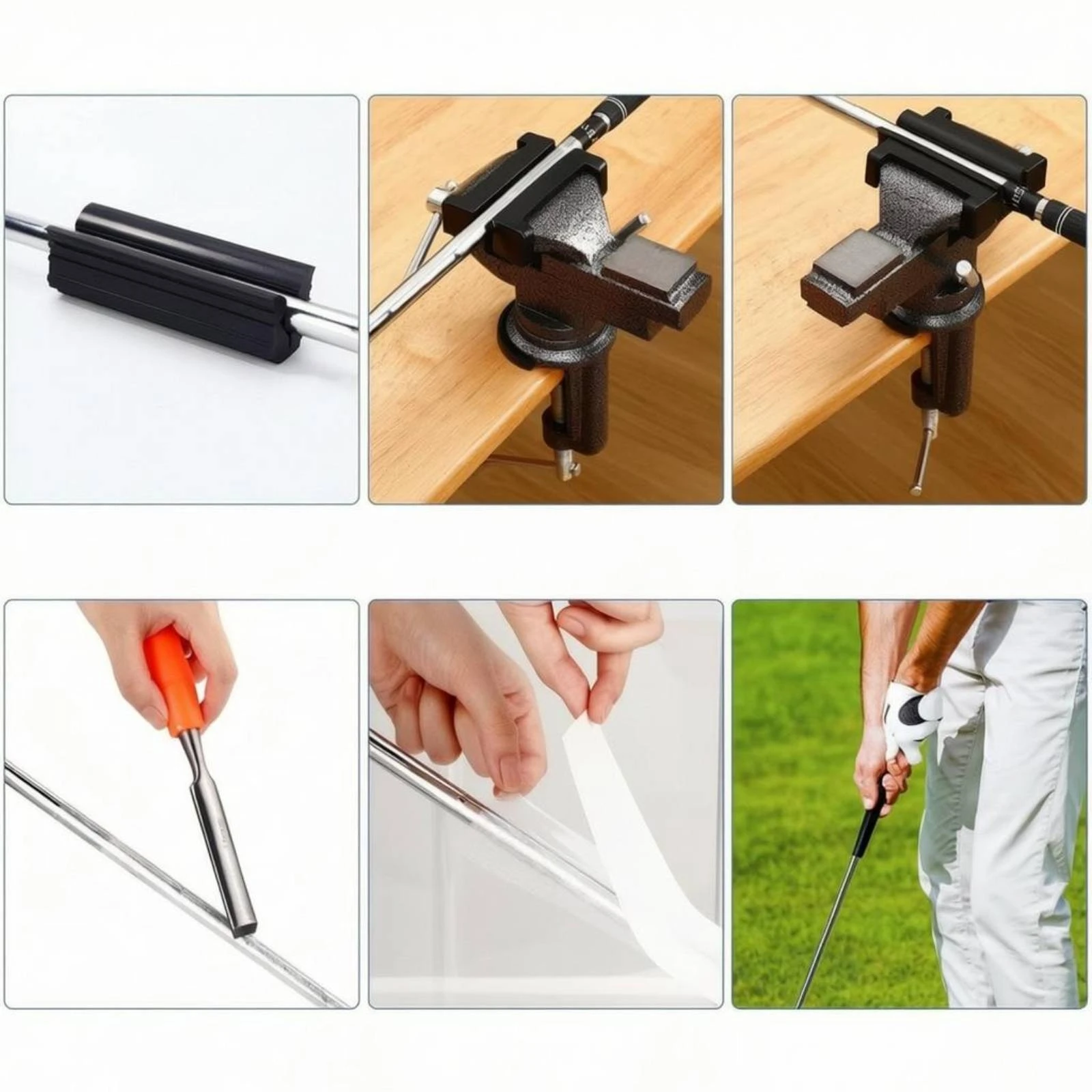 Golf Equipment Kit - ゴルフクラブ修理用バイスキット 高耐久回転式ゴルフバイスキット スポーツ用品 ラバー製ジョーカバー テーブルマウント