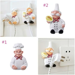 New Cartoon Chef Shaped Hook Powerful Adhesive Wall Key Holder Kitchen Bathroom Storage Door Clothes Coat Hat Hanger Towel Hooks