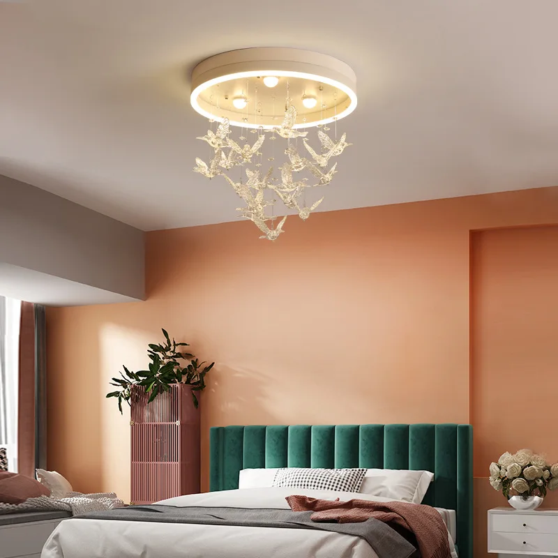 Imagem -04 - Modernas Lâmpadas de Teto de Cristal Minimalistas Lustre de Led Criativo e Personalizado Iluminação Quente do Quarto das Crianças Meninos e Meninas