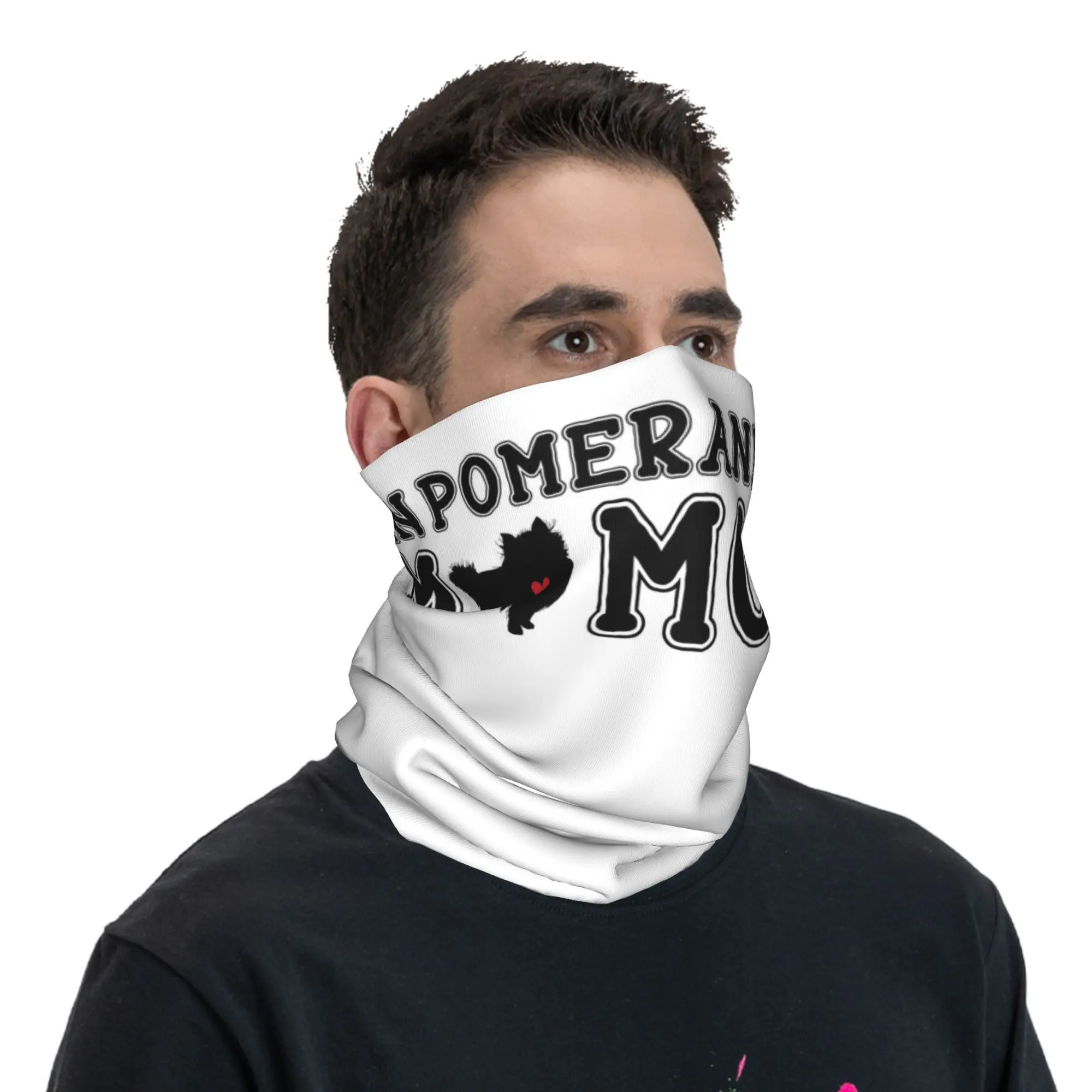 Pomeranian Mom Bandana 넥 커버 프린트 랩 스카프 따뜻한 머리띠 사이클링 남여 성인 통기성