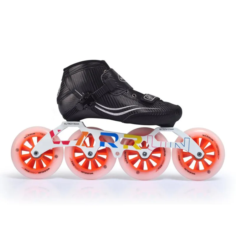 4X90mm Children Kids inline speed skates patines sneaker 3 4 wheels boy girl outdoor sports carbon fiber roller skating shoes