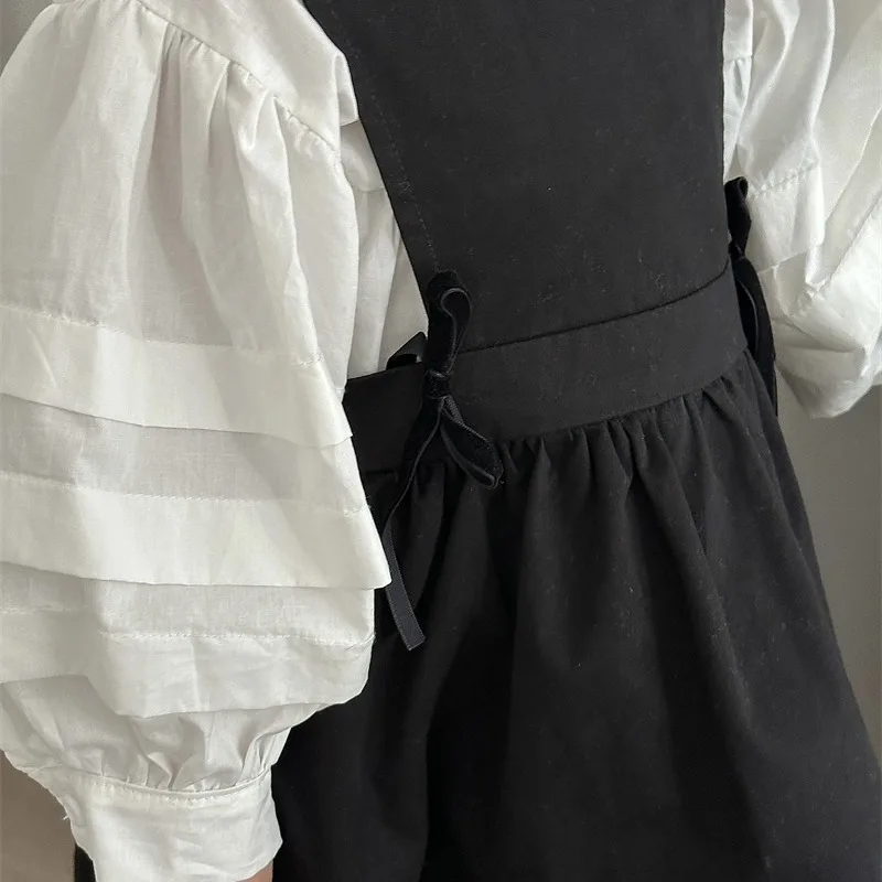 

2025Spring and Summer New Children's Sleeveless Dress for Girls with Stylish Bow Elegant Long Dress