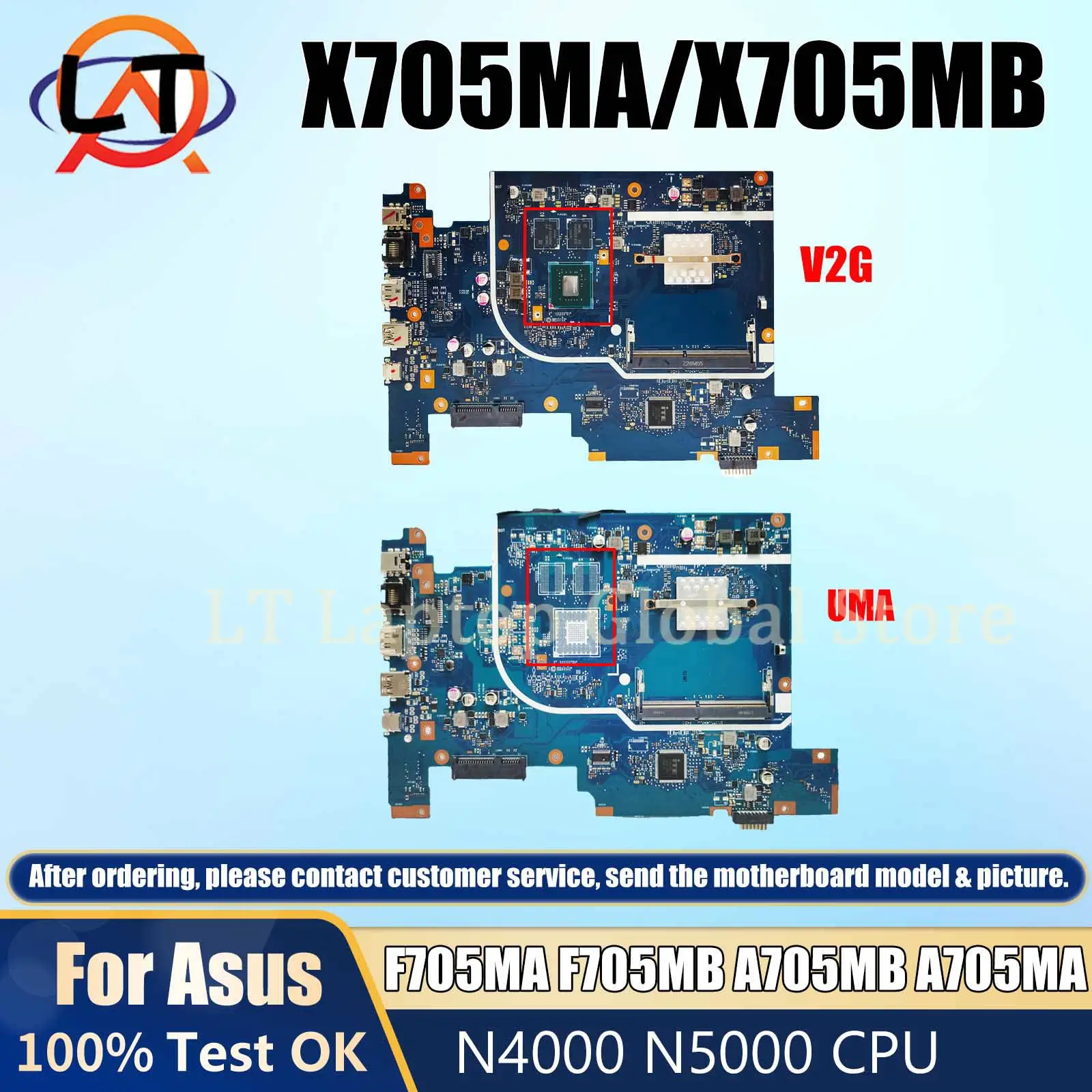 

Материнская плата для ноутбука X705MB X705MA X705M F705MB A705MB A705MA N4000 N5000 CPU DDR4