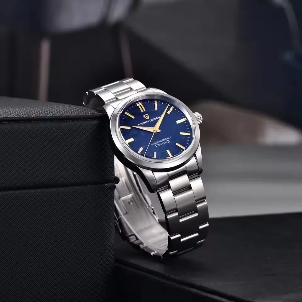 PAGANI DESIGN 40MM Meteorite dial Men Quartz Watches Luxury Business 316L Stainless Steel 100M Waterproof Watch For Men clock