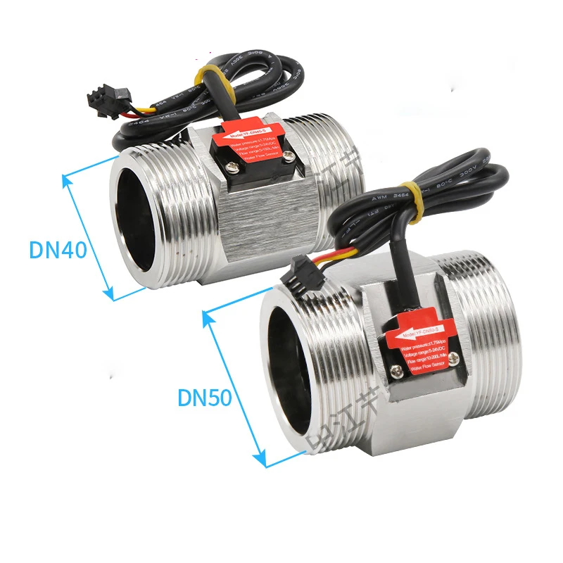 

1-1/2" 2" Hall Flow Sensor Water Flow Sensor DC 5-18V Stainless Steel Flowmeter Water Control Liquid Sensor Switch