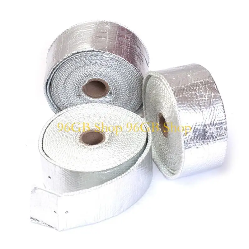 

96GB 2"x16ft Exhaust Heat Wrap Roll Fiberglass for Motorcycle Manifold Header Pipe Heat Wrap Tape Black