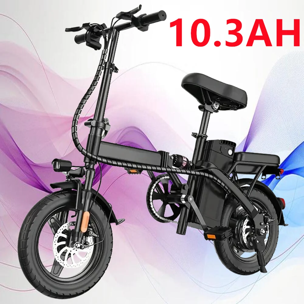 

Adults Electric Bicycle 14" Folding Electric Mountain Bike 400W Peak Motor Ebike 19Mph 19Miles 10.3AH Electric E Bike for Adults