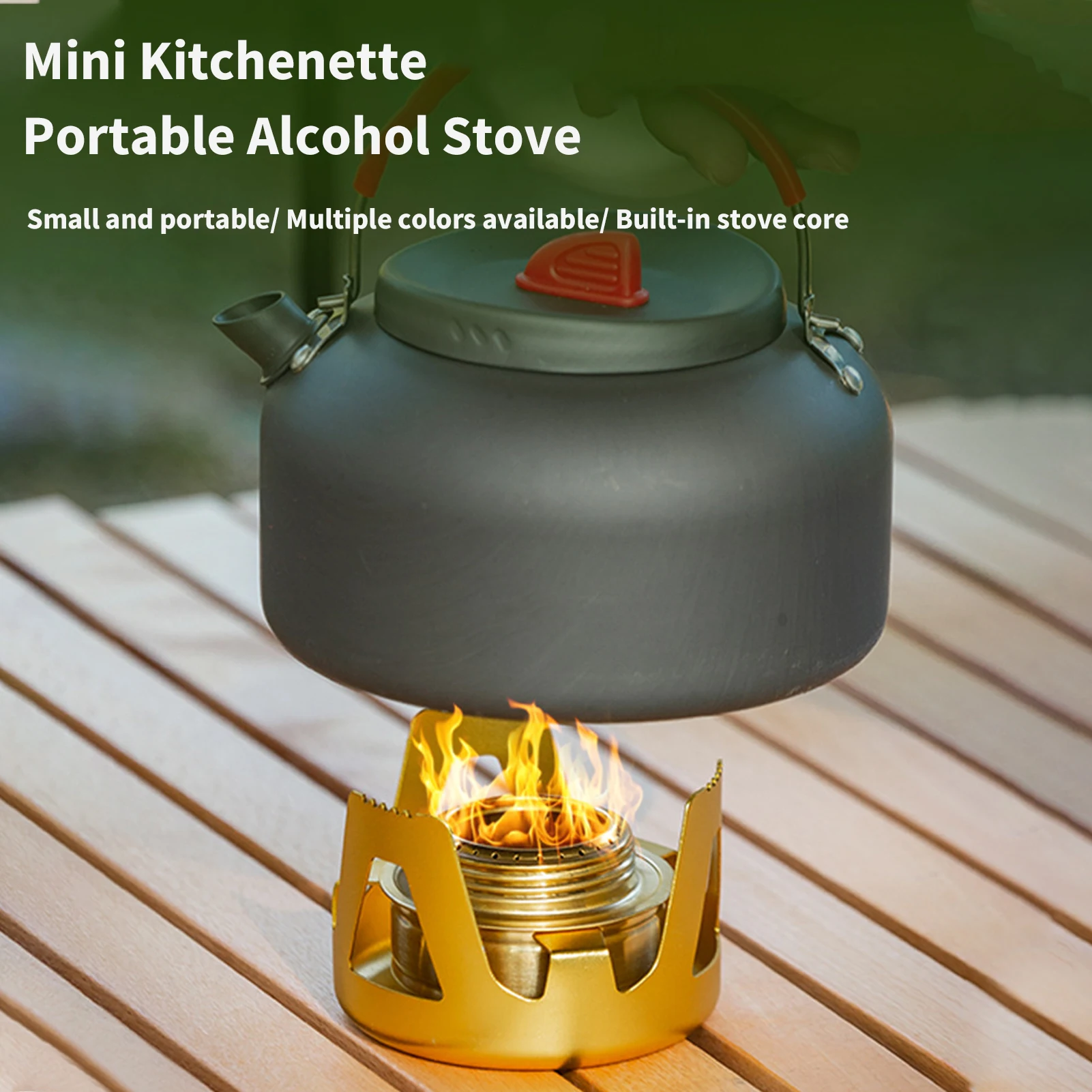 

Портативная спиртовая плита, маленькая латунная спиртовая горелка с алюминиевой подставкой, сверхлегкая посуда для кемпинга, пешего туризма, альпинизма