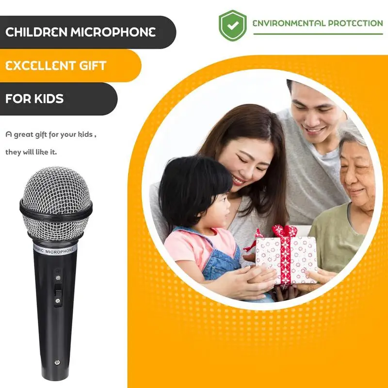 Microphone Kids Prop Fake Play Pretend Costume Mic Plastic Karaoke Props Childrens Cosplay Toddler Wireless News Reporter Toy