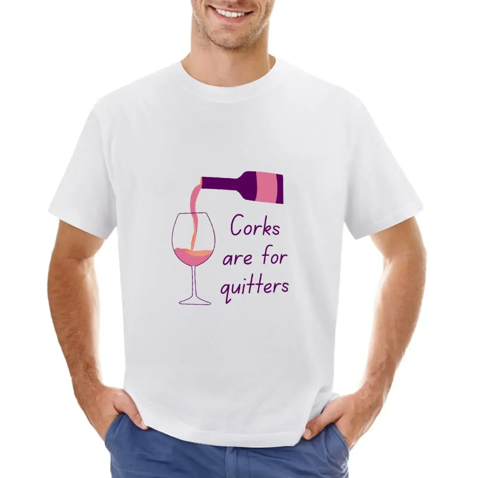 Corks are for quitters T-Shirt anime t shirts blue archive quick-drying anime tshirt T-shirts for men cotton