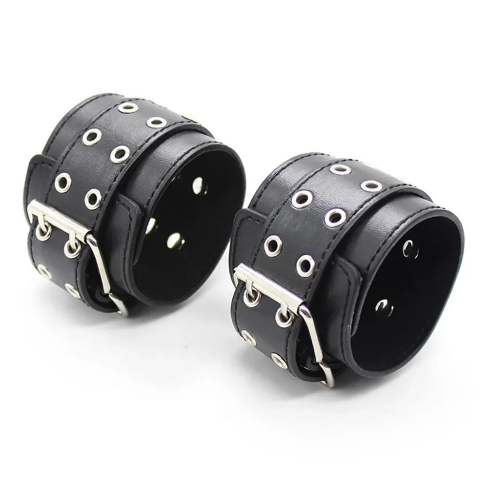 Sexy Women Lingerie Leather Bondage Restraints Slave Bdsm Neck Collar Handcuffs Ankle Cuff Fetish Sex Toys for Couple Adult Game