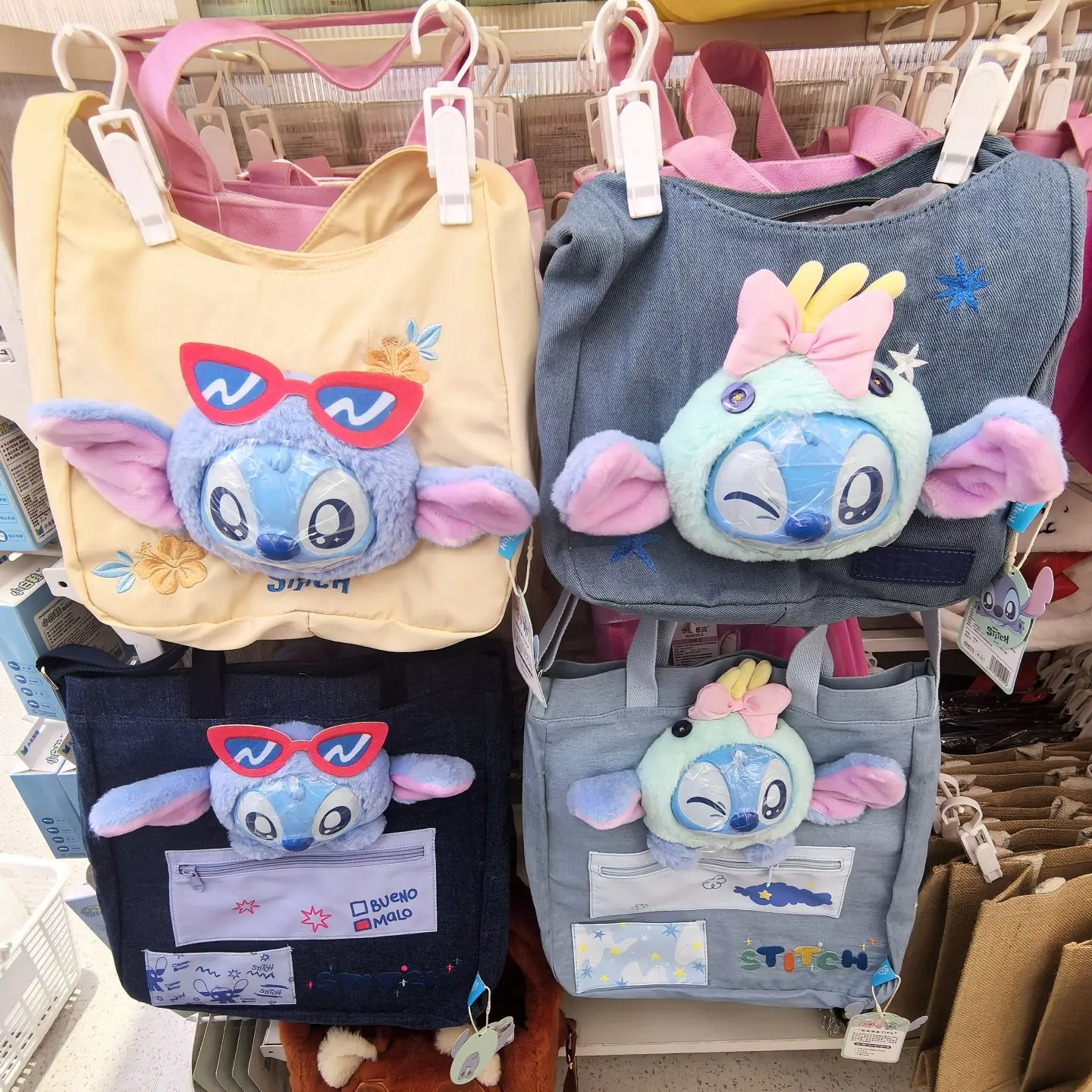 

Симпатичная сумка через плечо из серии Disney Stitch, портативная сумка большой вместимости с мультяшным принтом.