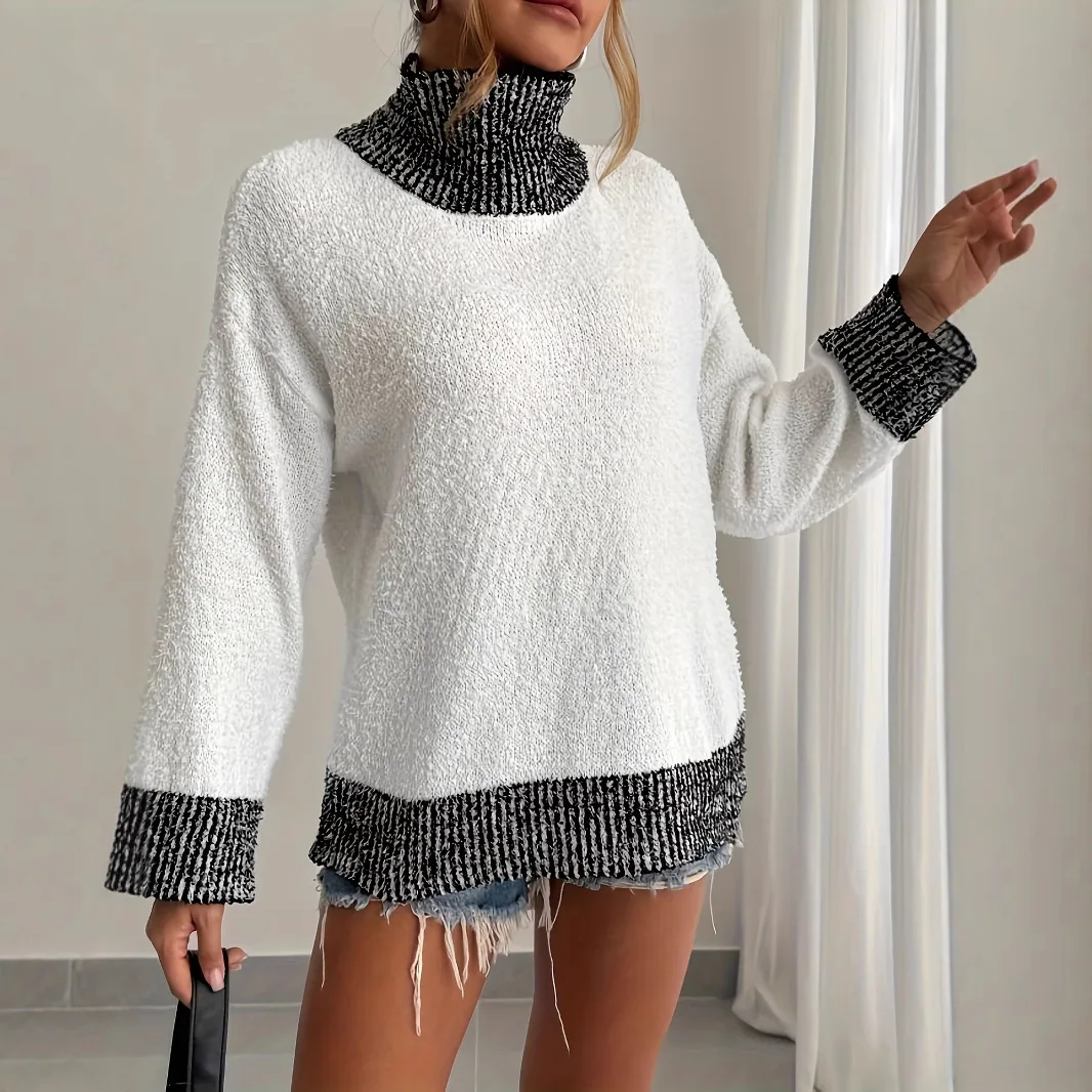 

Women's Loose Sweater Extended Top Elegant Temperament in Autumn and Winter