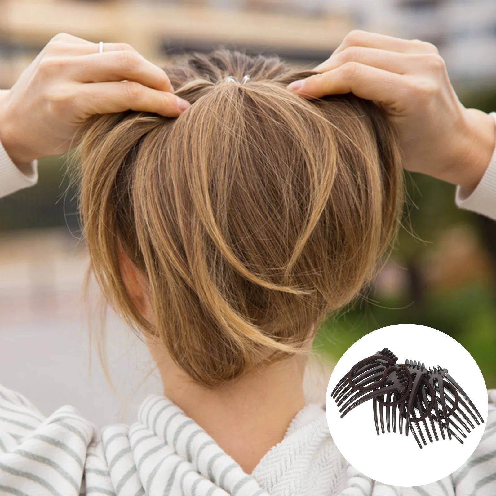 

4Pcs Women Hair Accessories Simple Delicate Color Design Fit Different Outfits Hairstyles Hair Comb Ponytail Holder