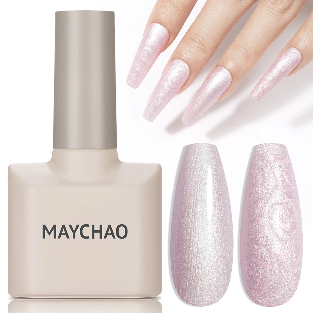 MAYCHAO 12ML Gel Nail Polish Mermaid Pink Pearl Gel Polish Soak Off UV LED Nail Gel Nail Art Starter Manicure Salon DIY at Home