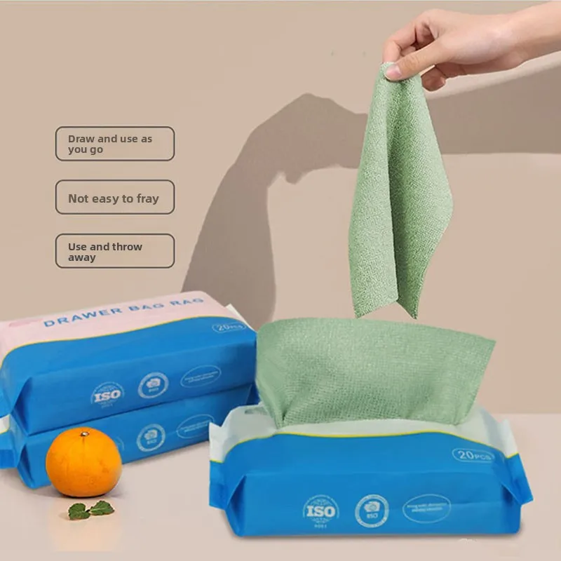 Утолщенное кухонное полотенце из ультратонкого волокна 20*20 см — многоразовая впитывающая салфетка двойного назначения для сухой и влажной уборки дома