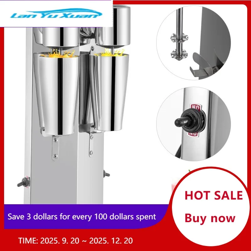 

SucceBuy Milk Shake Machine 800ML Commercial Auto Double Cups Milkshaker Stainless Steel Shaking Maker Bubble Boba Drink Mixer