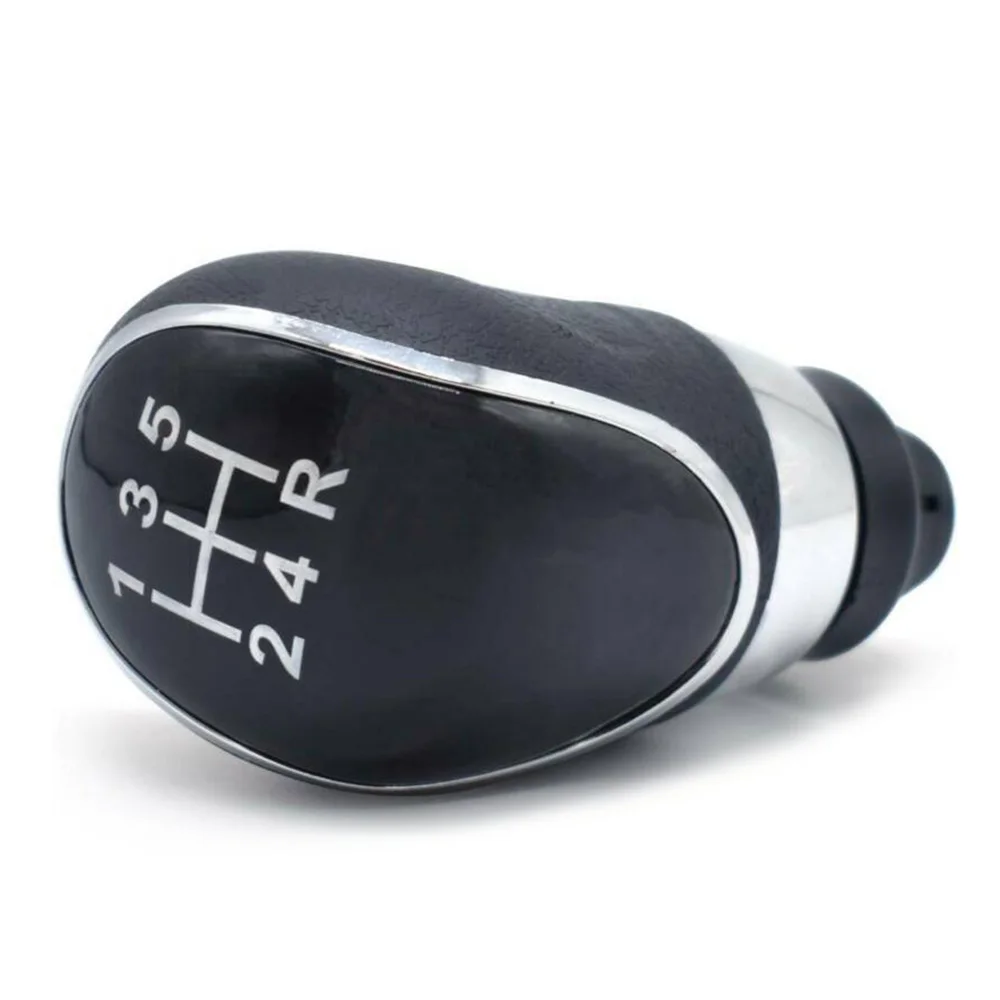 5Speed Manual Gear Shift Knob PU Leather Plastic Black Fits For Ford Fiesta MK7 2008-2013 Focus MK2 FL 2008-2011 Interior Parts