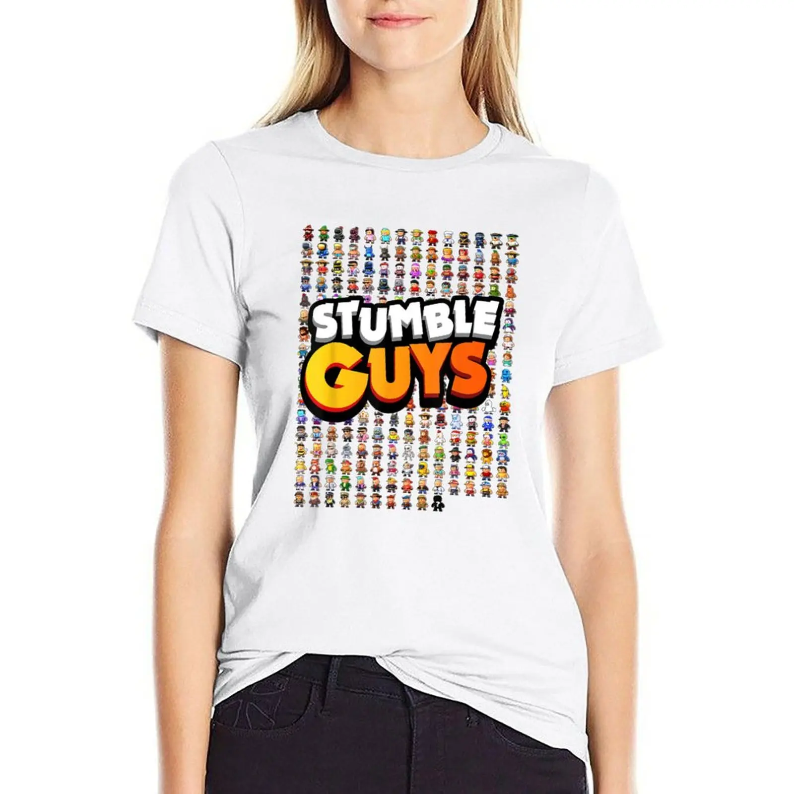 

Stumble Guys Guys Funny Game T-shirt cute tops funny Aesthetic clothing black t shirts for Women