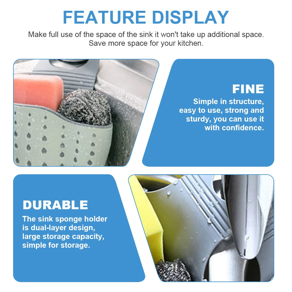 

2pcs Water Dual-Layer Kitchen Storage Basket Hanging Sponge Holder Faucet Drain Organizer Kitchen Sink Drain Shelf Sink Hanging