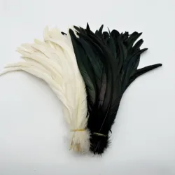 Rooster tail feather Black white Colors DIY feather clothing  jewelry accessories / wedding Party supplies performance necessary